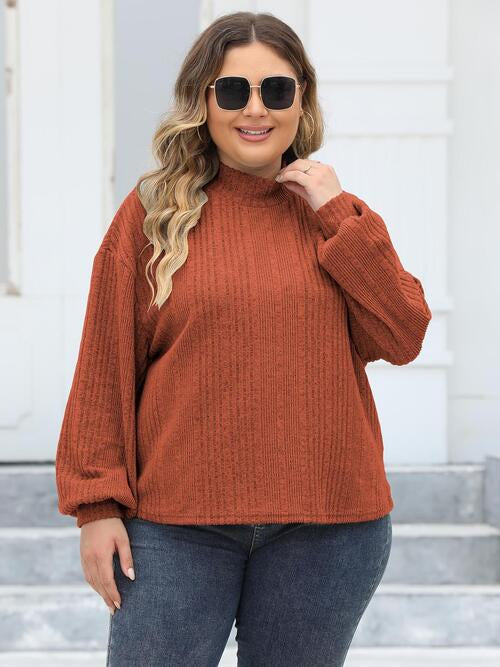 Stilla | Størrelse Mock Neck Langærmet Strikket Top