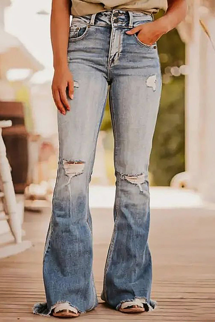 Stilla | Raw Hem Bootcut Jeans