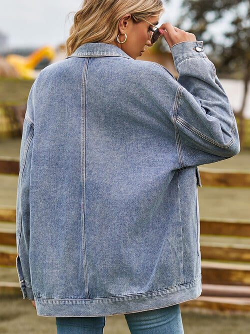 Stilla | Hals Knap-op Denim Jakke