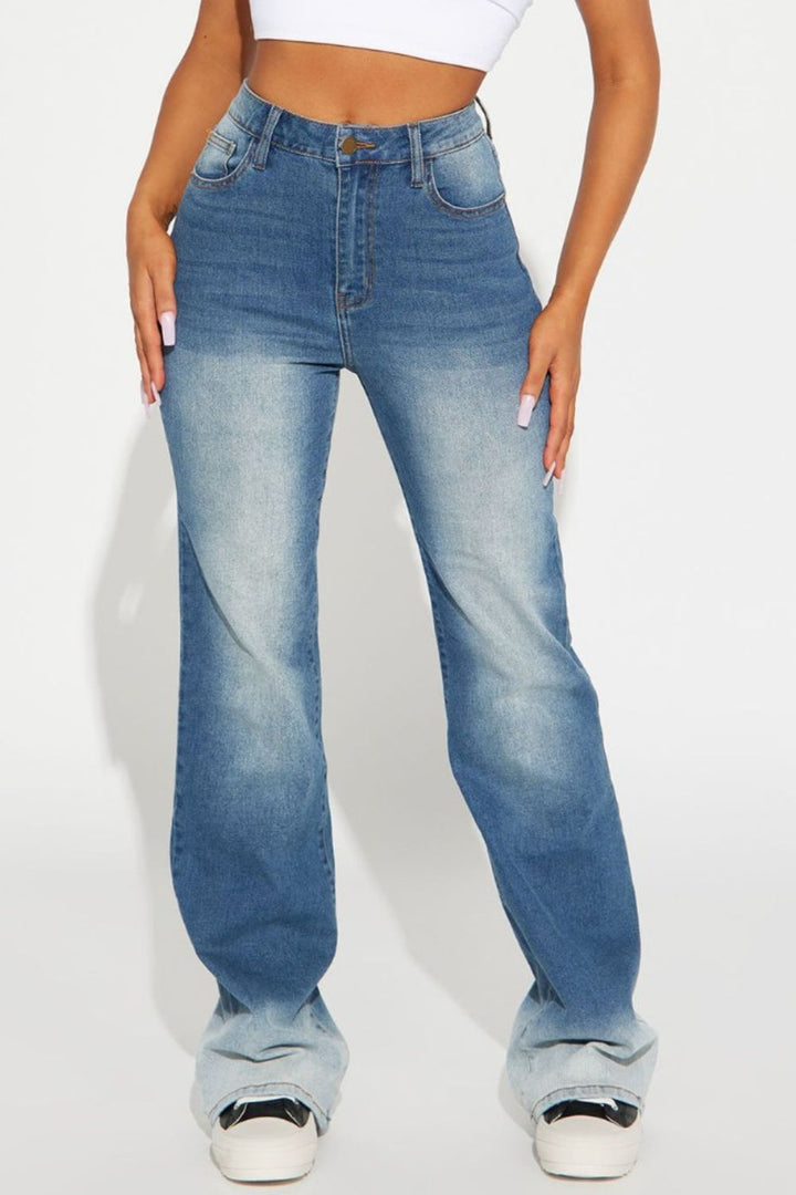 Stilla | Knappede Lange Jeans