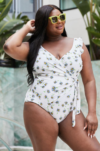 Stilla | West Swim Float on Ruffle Faux Wrap One-piece I Daisy Cream