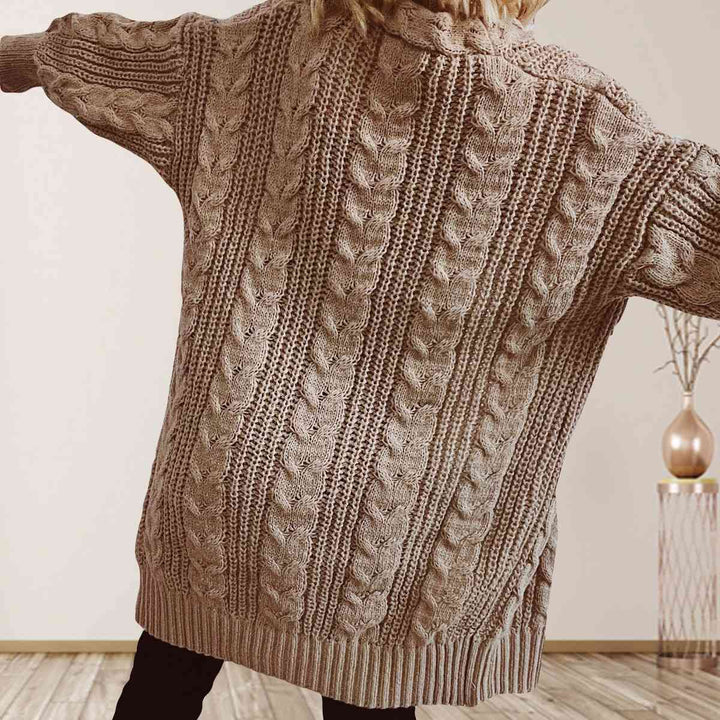 Stilla | Strik Åben Front Nedsat Skulder Cardigan