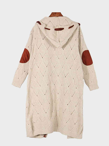 Stilla | Langærmet Åben Front Hættetrøje Cardigan