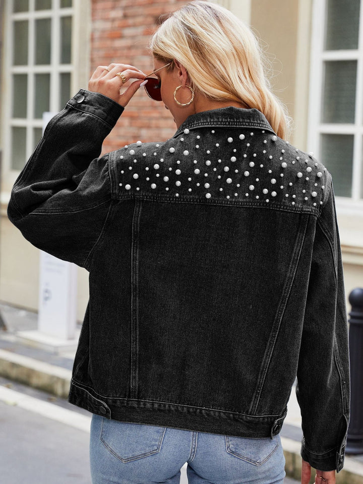 Stilla | Detaljeret Krave Langærmet Denimjakke