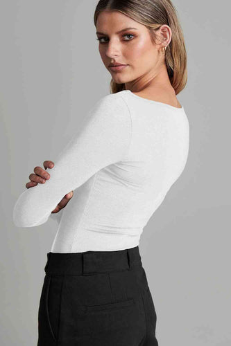 Stilla | Ribbet Langærmet Bodysuit