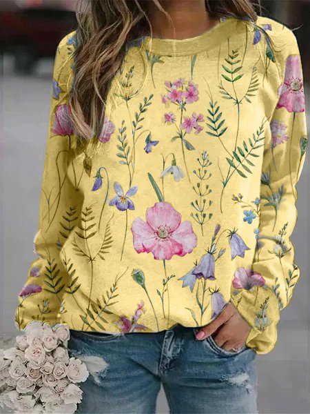 Stilla | Glad Sweater Med Blomstermønster