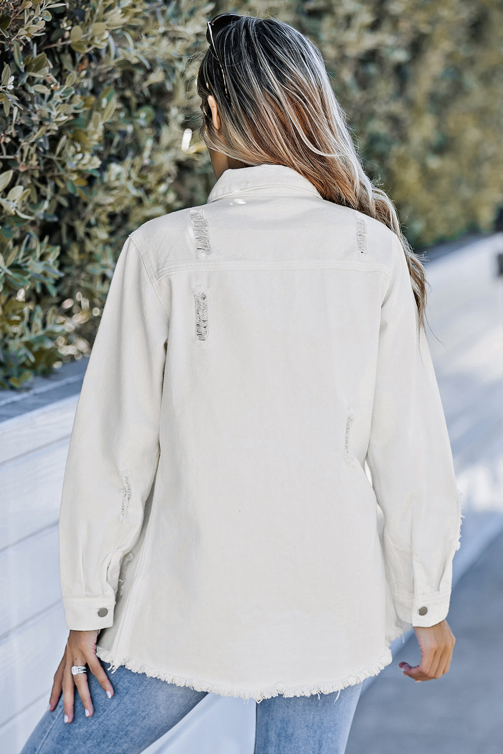 Stilla | Knap Op Frayed Hem Denim Jakke
