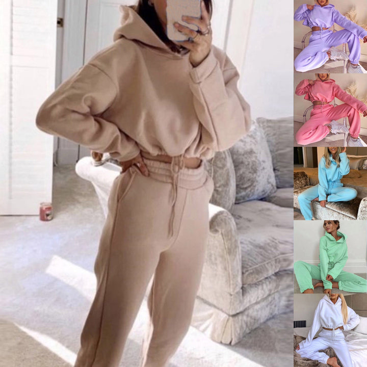 Stilla | Joggingdragt To-Delt med Crop Hoodie