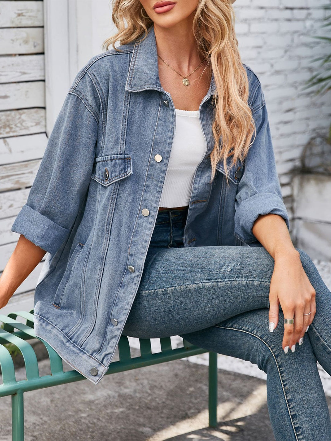 Stilla | Up Langærmet Denim Jakke