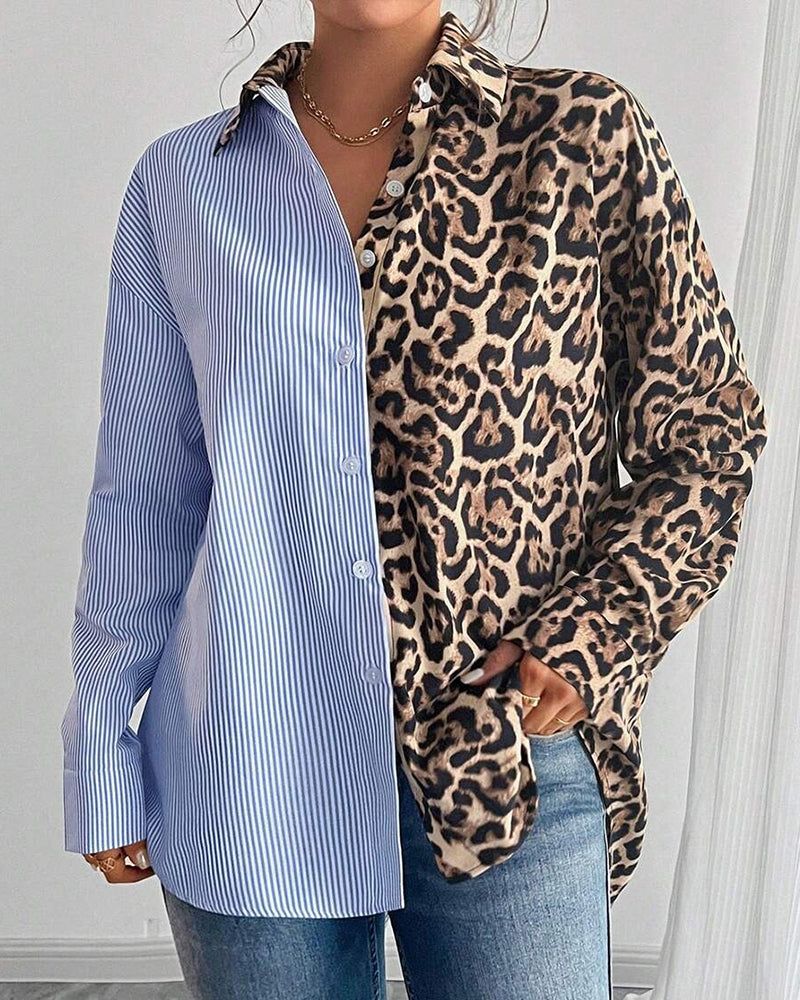 Stilla | Stribet Patchwork Leopardprint