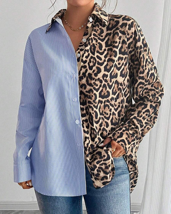 Stilla | Stribet Patchwork Leopardprint