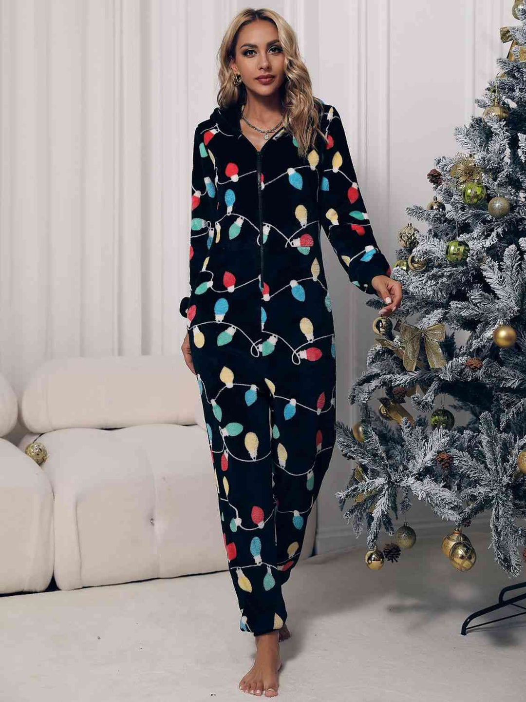 Stilla | Front Hætte Lounge Jumpsuit Med Lommer
