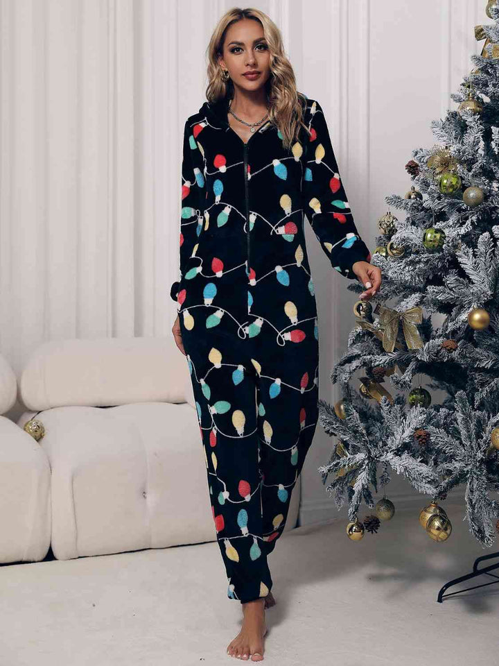 Stilla | Front Hætte Lounge Jumpsuit Med Lommer