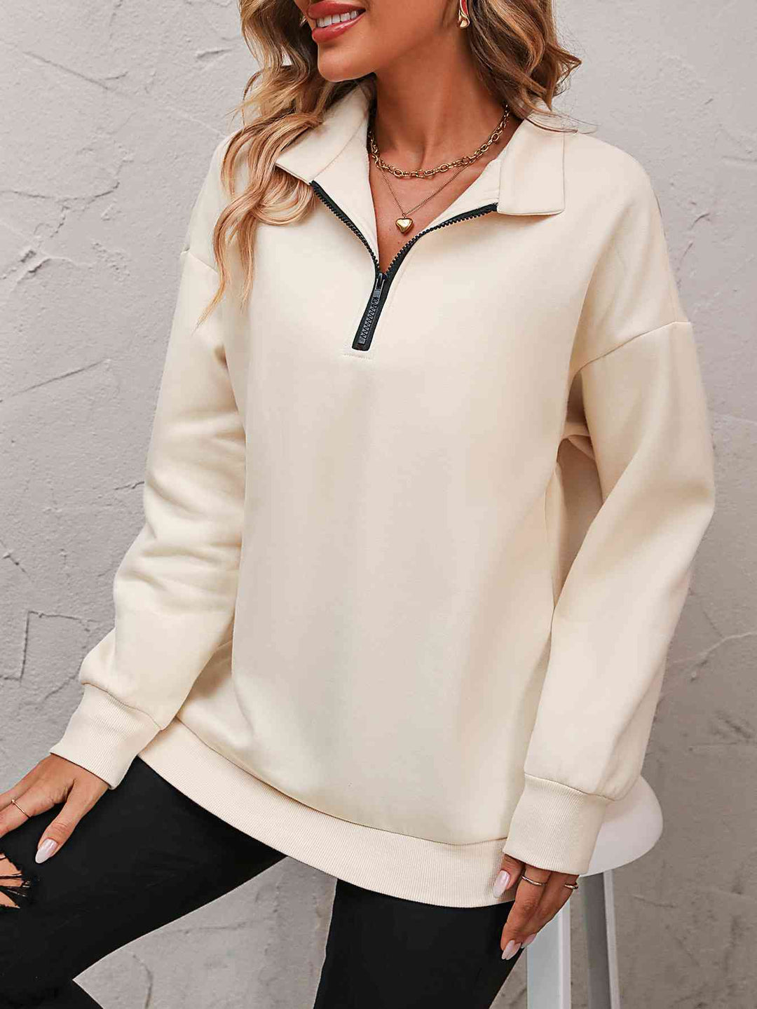 Stilla | op Droppet Skulder Sweatshirt