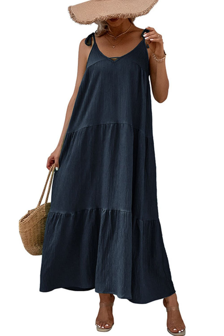 Stilla | Skulder Tiered Maxi Kjole