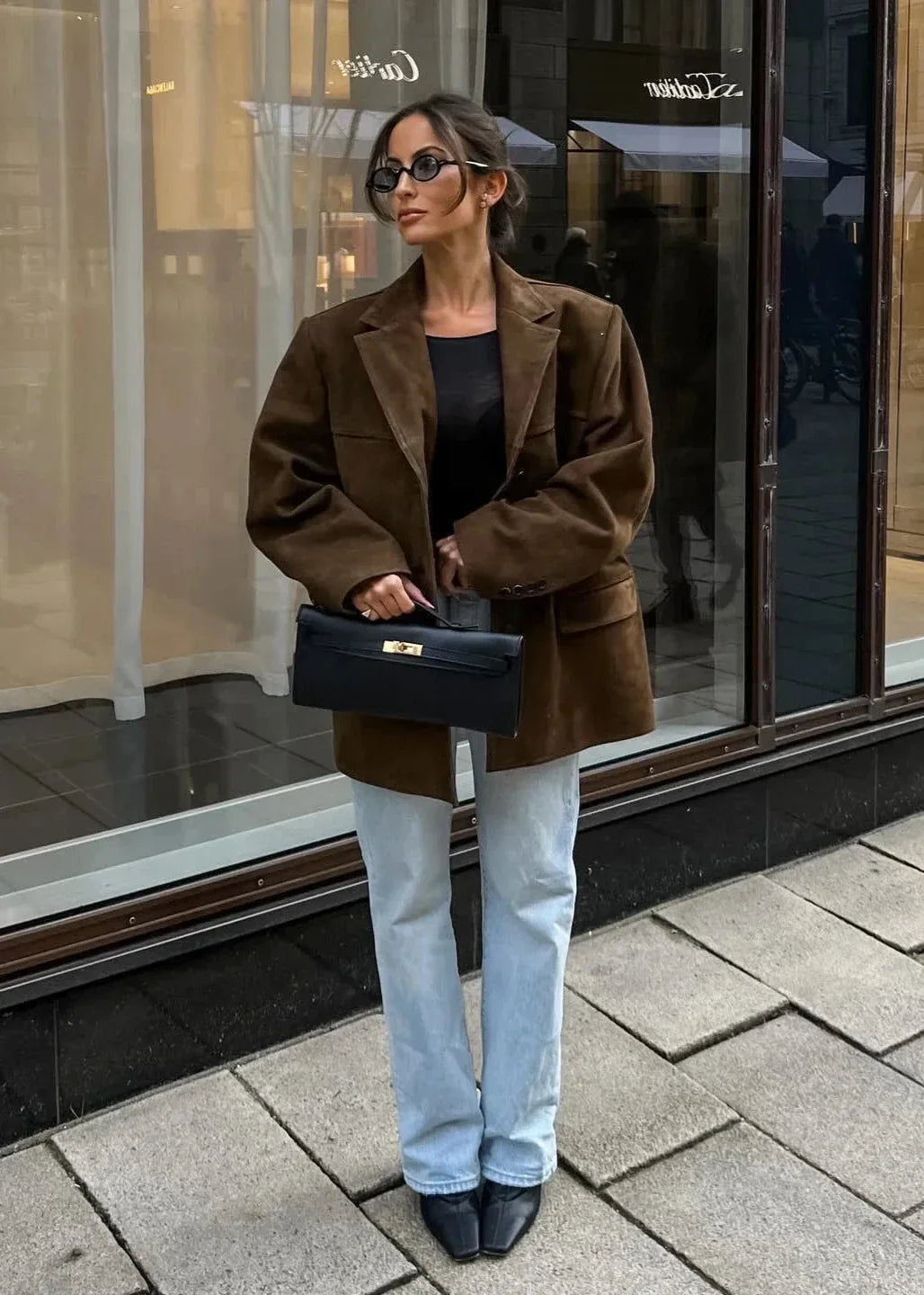 Stilla | Samt Wildlederjakke med Retro-revers