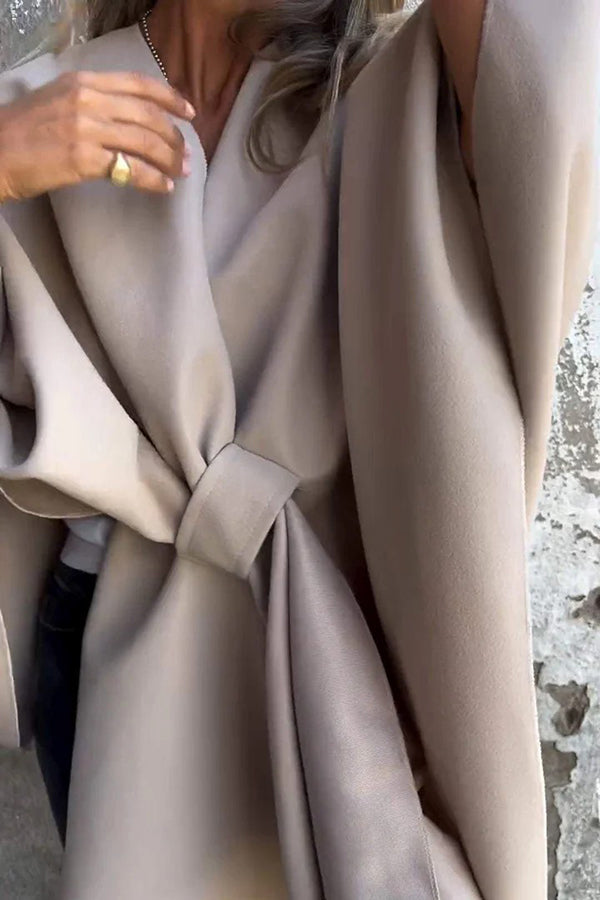 Stilla | Cozy, Loose V-Hals Stole Cape Jakke