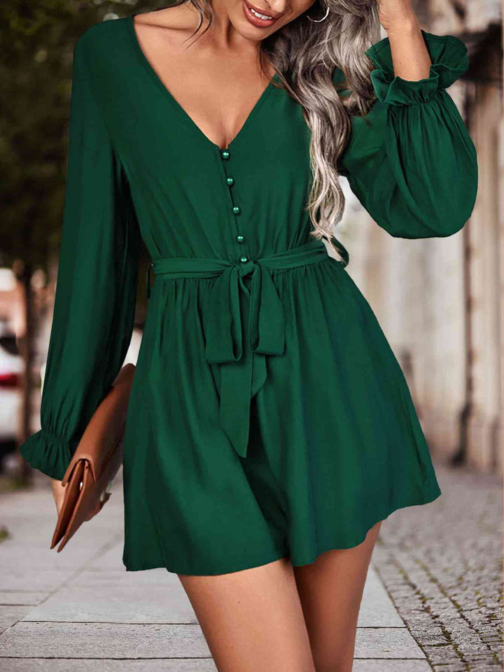 Stilla | Flounce Sleeve V-hals Romper