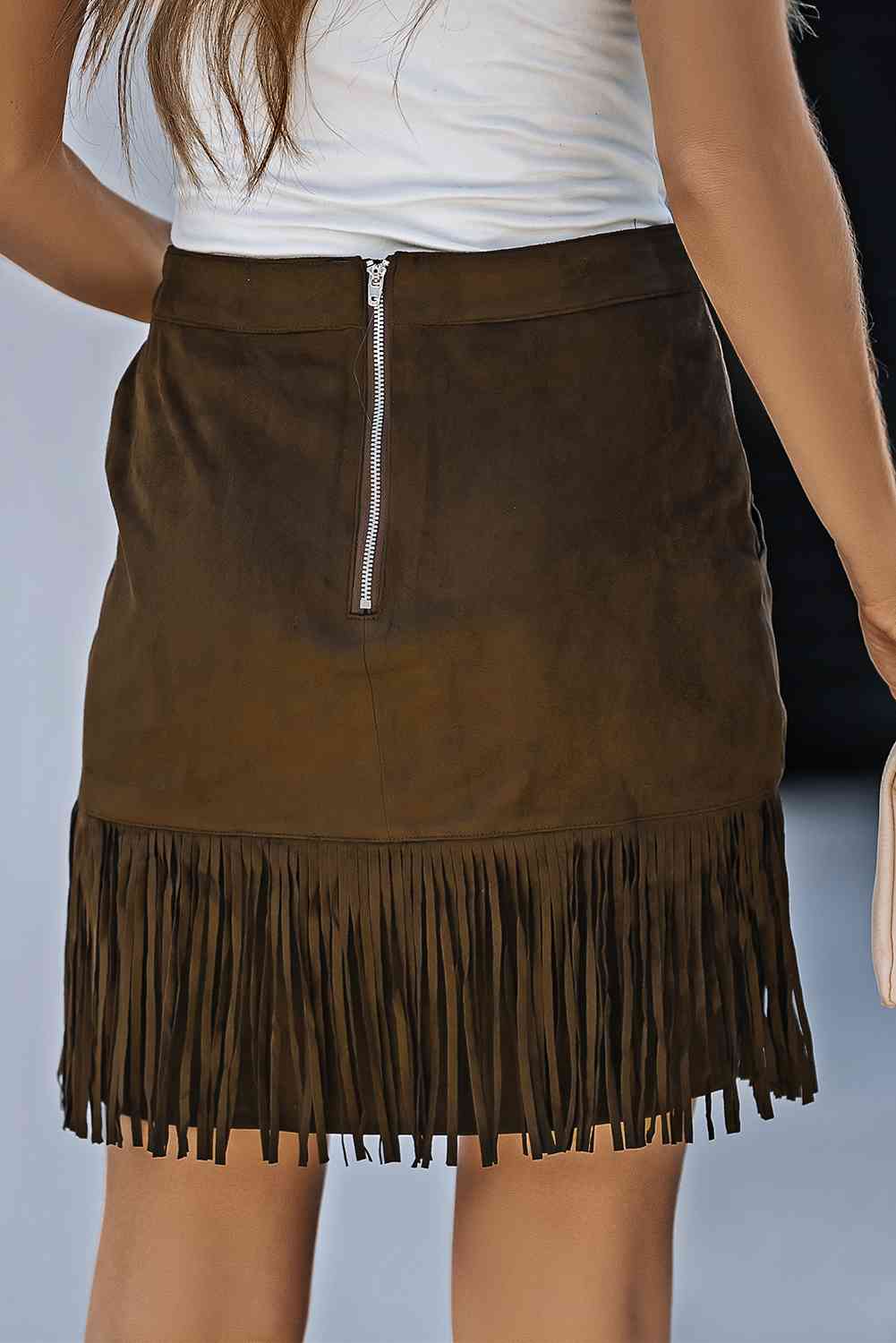 Stilla | Detaljeret Lynlås-bag Skirt Med Lommer