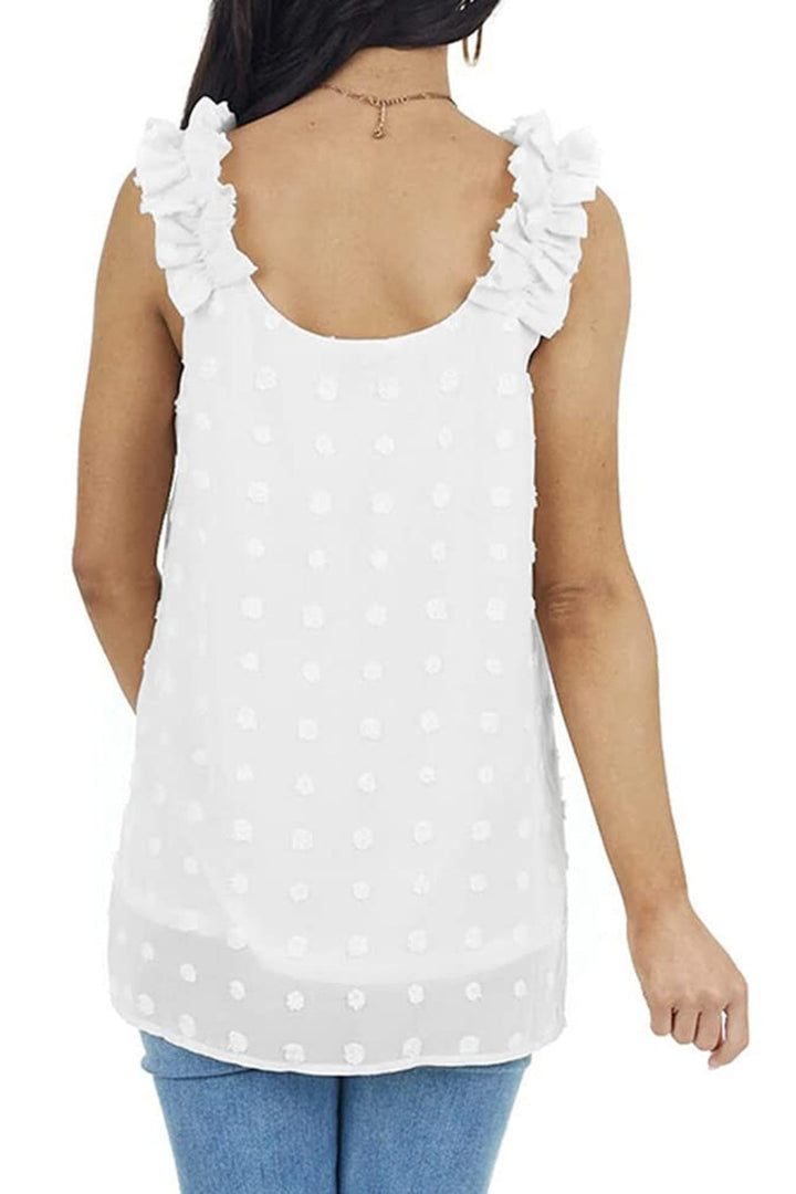 Stilla | Plus Size Swiss Dot V-Hals Tanktop