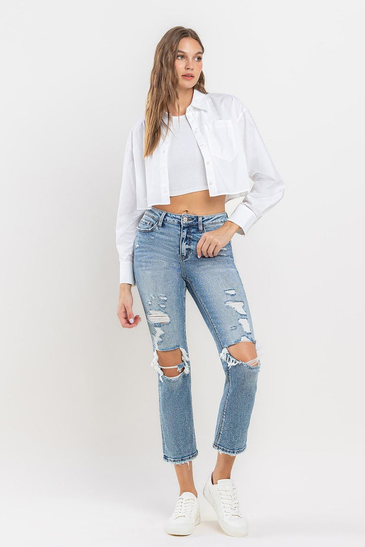 Stilla | Fuldt størrelse Høj talje Slim Straight Jeans