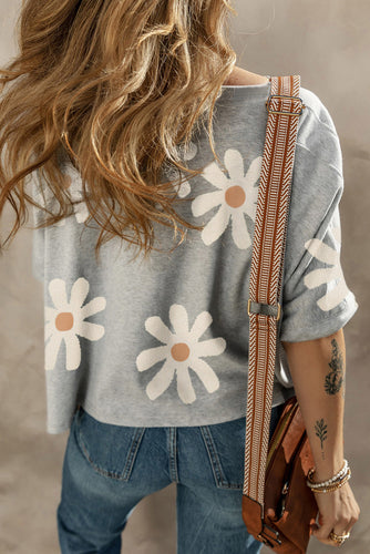 Stilla | Kortærmet Casual T-shirt Med Blomstertryk Til Kvinder