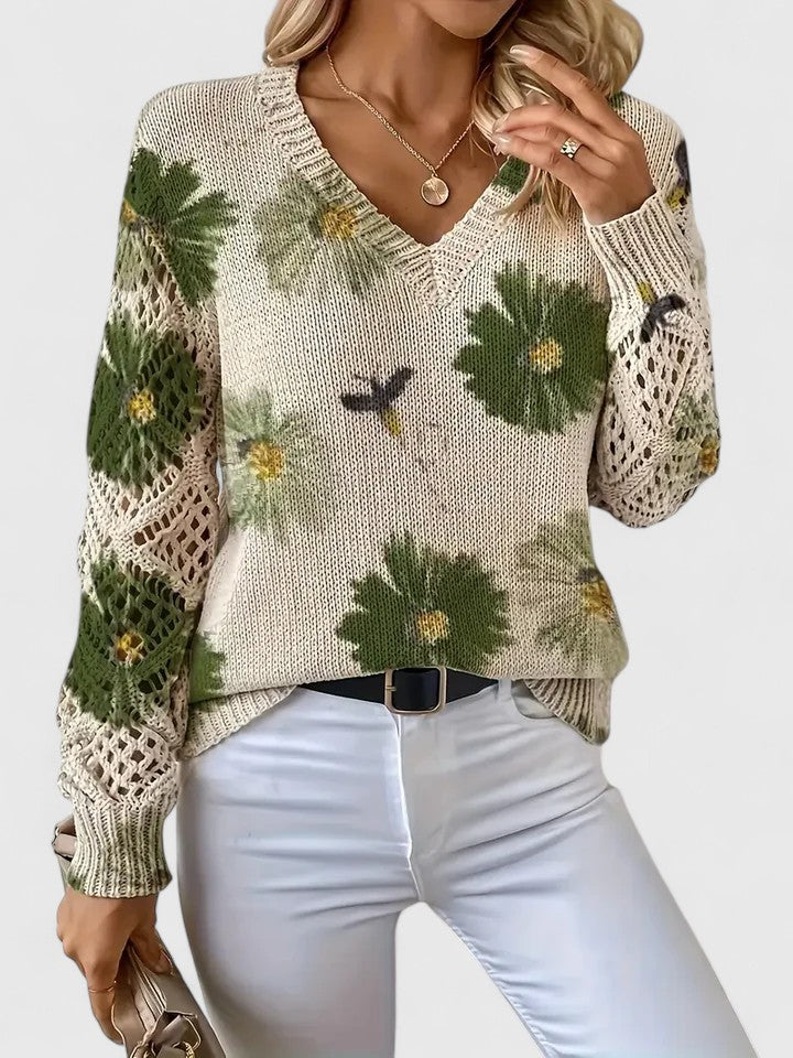 Stilla | Elegant Sweater med Blomsterdesign