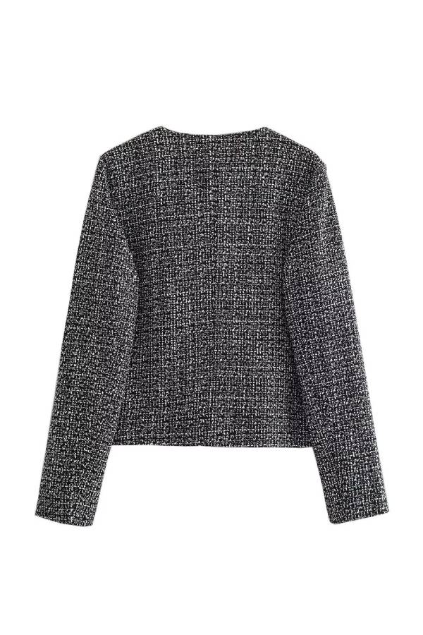 Stilla | Hals Slim Fit Farveblok Kvinder Knapjakke
