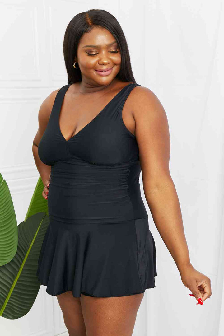 Stilla | West Swim Full Size Clear Waters Swim Dress i Sort
