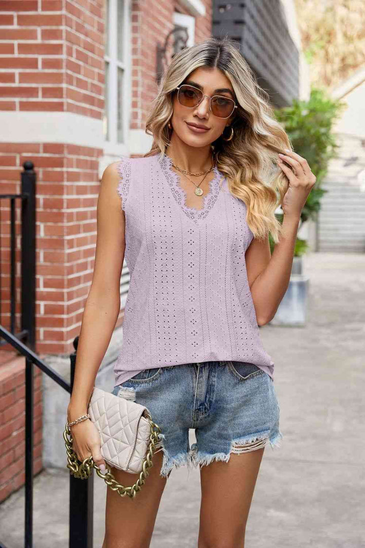 Stilla | Blondekant V-hals Tank