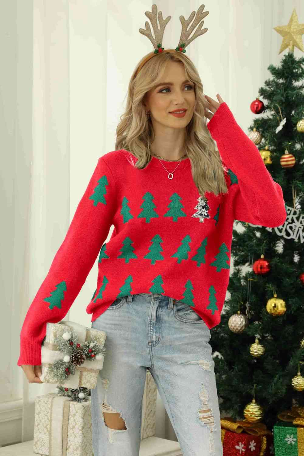 Stilla | Tree Rund Hals Ribbet Trim Sweater