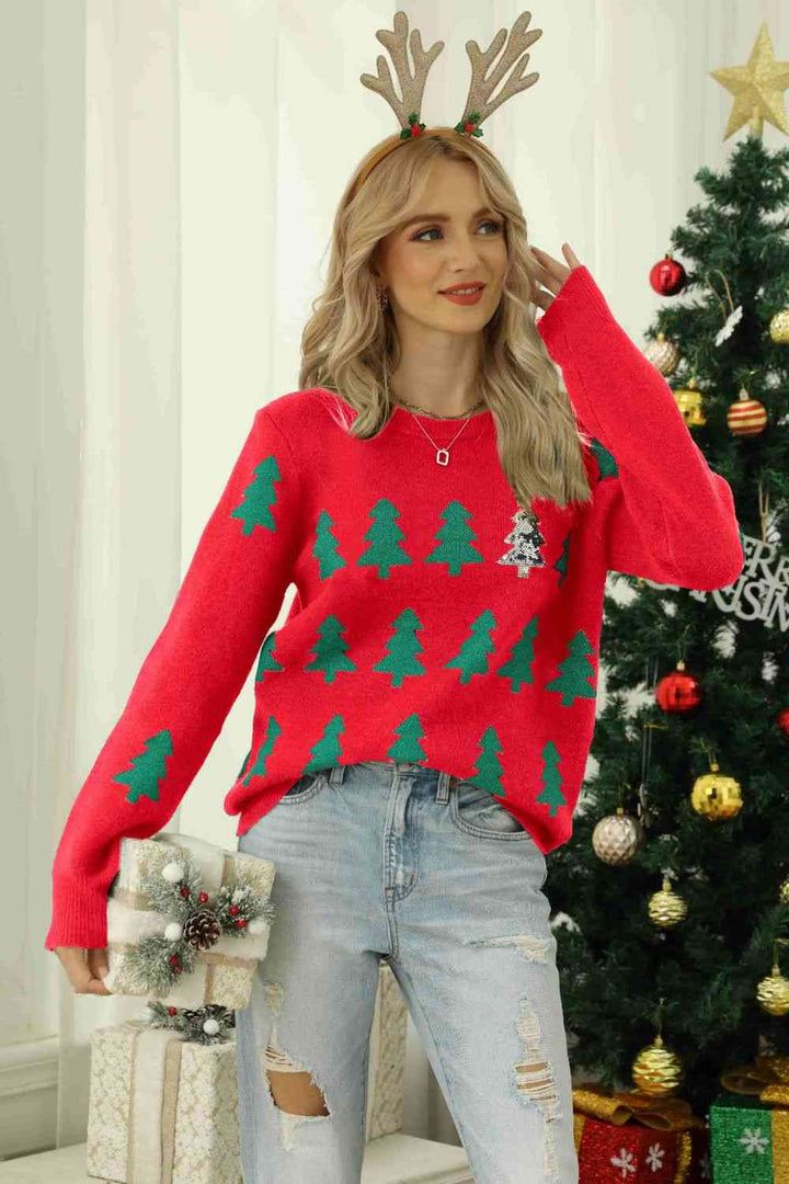 Stilla | Tree Rund Hals Ribbet Trim Sweater