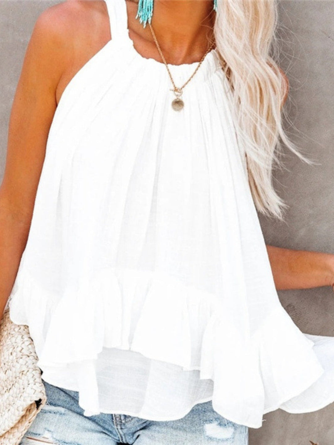 Stilla | Størrelse Ruched Rund Hals Tank