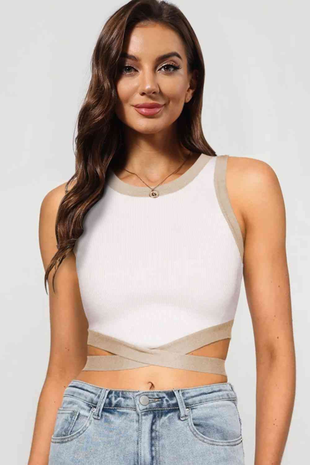 Stilla | Tie Back Rund Hals Tank