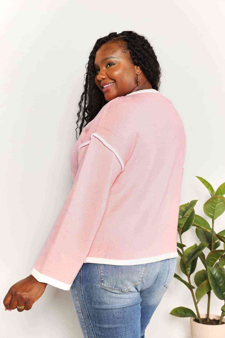 Stilla | Tag Kontrastdetalje Dropped Shoulder Strik Top