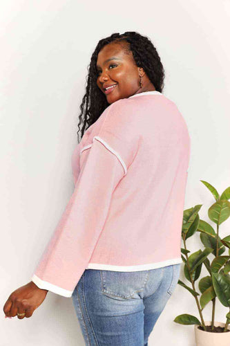 Stilla | Tag Kontrastdetalje Dropped Shoulder Strik Top