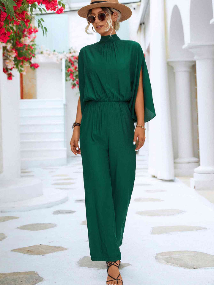 Stilla | Back Mock Neck Split Sleeve Jumpsuit