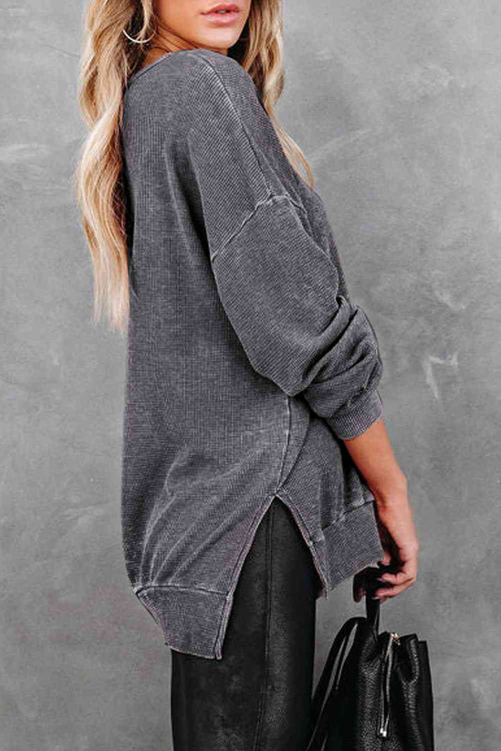 Stilla | Strik Side Slit Drop Shoulder Sweatshirt