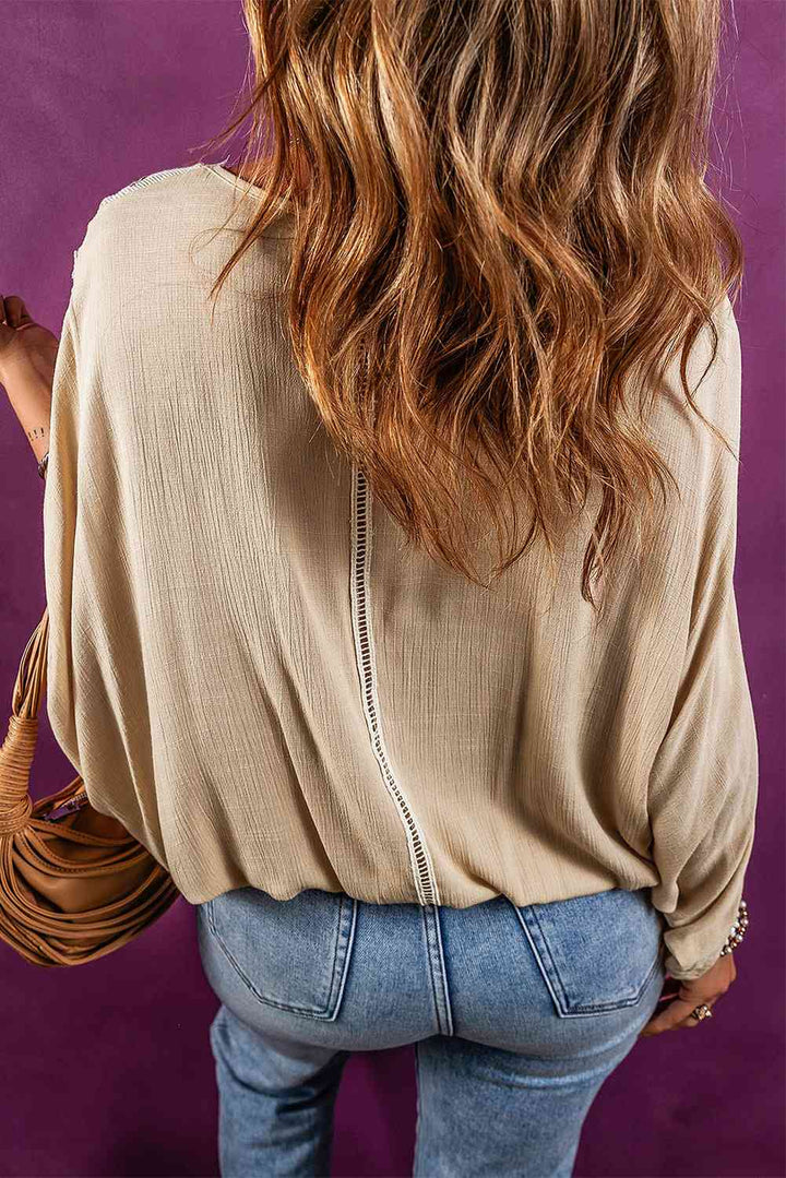Stilla | Hals Blonde Detalje Slids Bluse