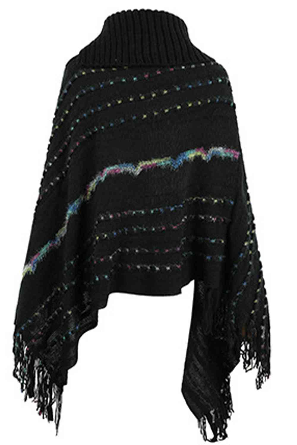 Stilla | Ærme Frynsedetalje Poncho