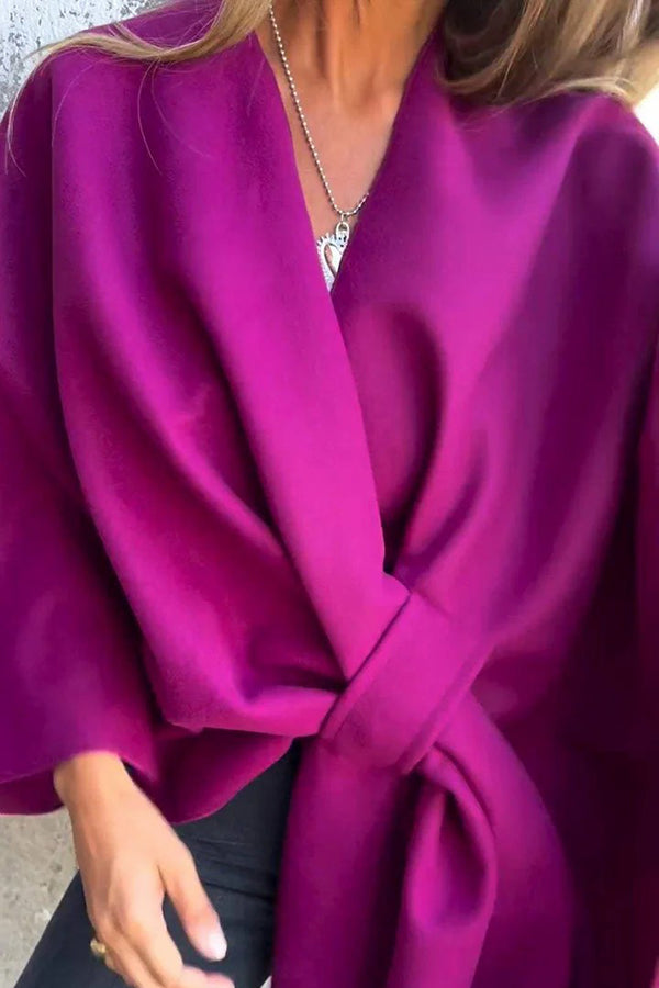 Stilla | Cozy, Loose V-Hals Stole Cape Jakke