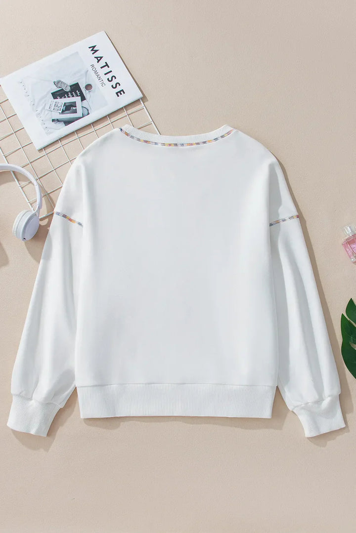 Stilla | Sweatshirt med pailetter, rund halsskæring og lange ærmer