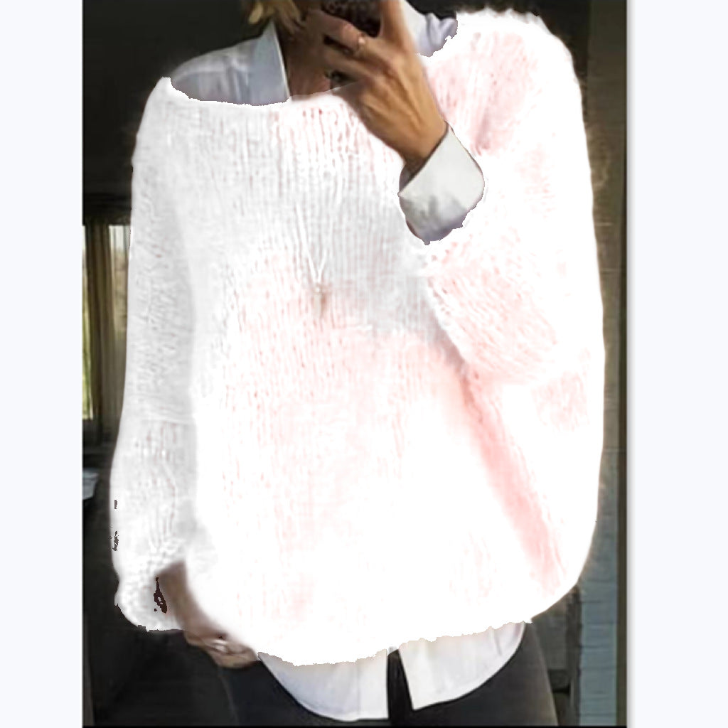 Stilla | Sweater med farvet hals