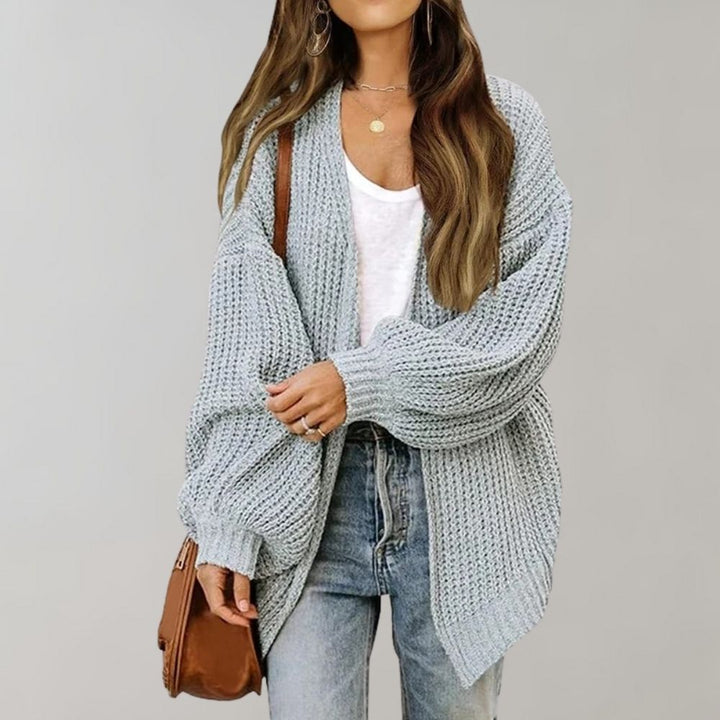 Stilla | Cozy Åben Cardigan med Biskop Ærmer
