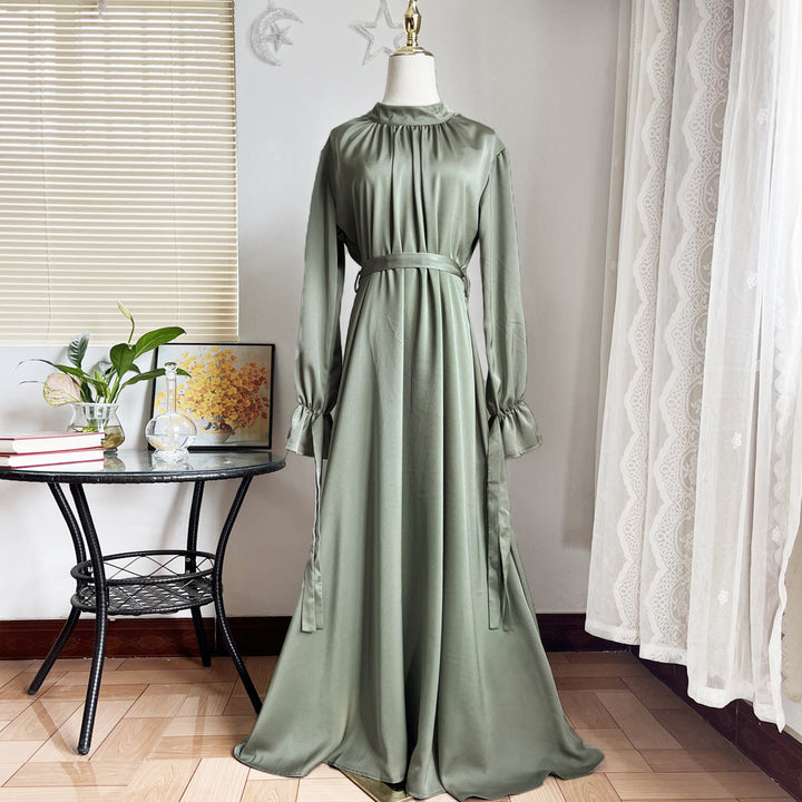 Skovae | Elegant Satin Bundet Kjole