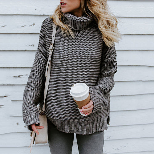 Kvinders hyggelige turtleneck sweater med tekstureret stik Stilla