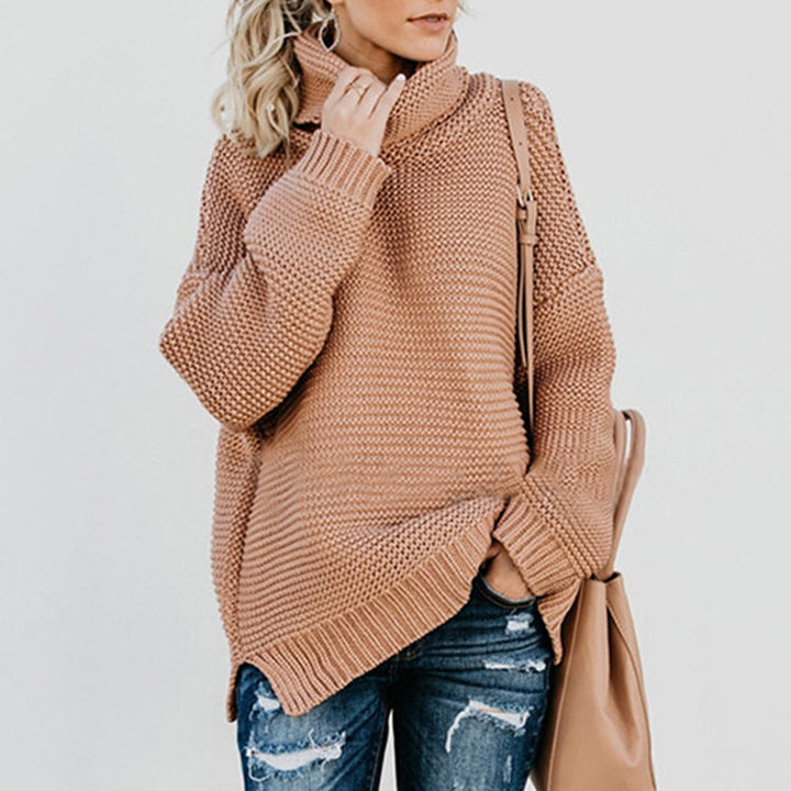 Kvinders hyggelige turtleneck sweater med tekstureret stik Stilla