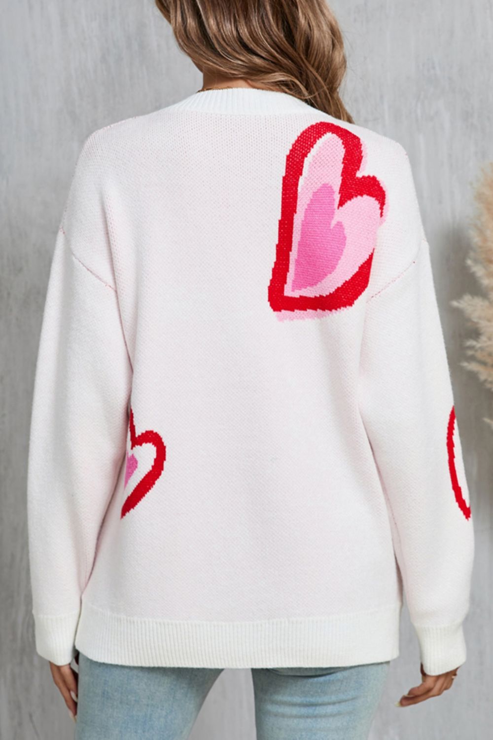 Stilla | Rundhals Sweater Med Lange Ærmer i Hjerteform