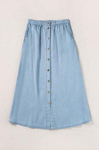 Stilla | Down Høj Talje Denim Skirt