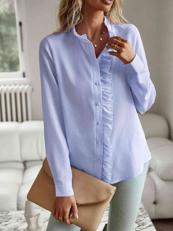 Stilla | Ruffle Trim Skjorte
